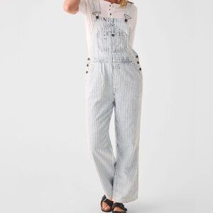 Faherty Blue and White Striped Jumpsuit